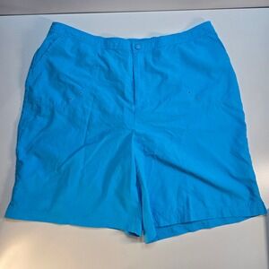 Lands' End Women's 16 Bright Blue Board Swim Shorts Lined Elastic Waist Beach